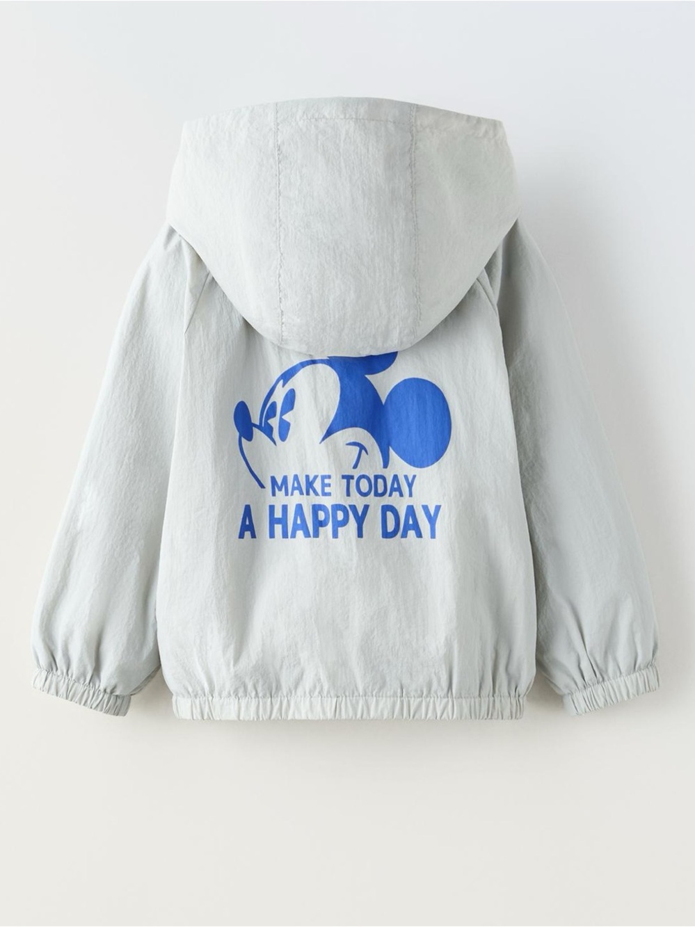 Zara Light Gray Hooded Jacket with Blue Mickey Print